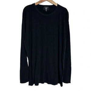 Aviator Long Sleeve Tee XXL Black Bamboo Cotton‎ Blend Made in USA Logo Patch